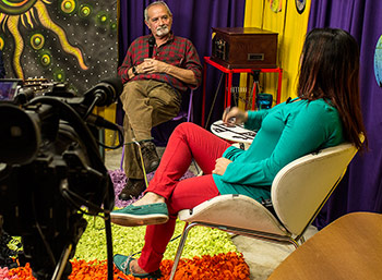 Foto em estúdio de Tv de Petrópolis